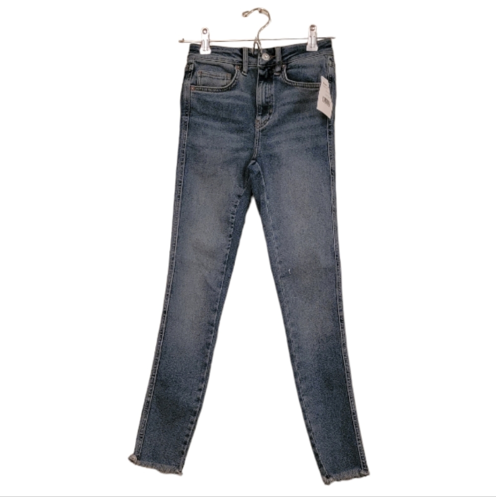 Blue Free People Women's Raw High Rise Jeggings